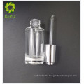 30ml Hot sale make up packing colored transparent empty cosmetic glass dropper bottle with press dropper